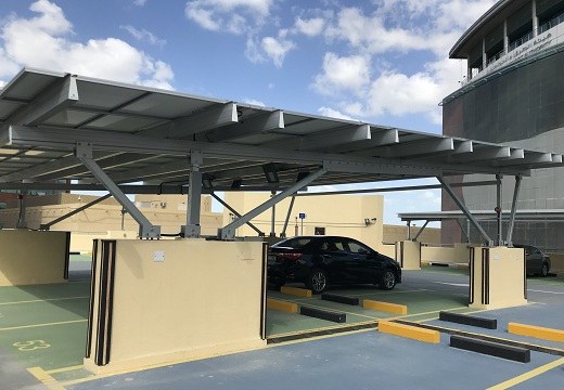 suporte de sistema de montagem caport de alumínio PV dubai 280kw